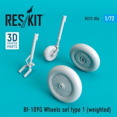1/72 Bf-109G Wheels Type 1 (weighted) for AZ model/Airfix/MasterCraft/Hasegawa