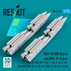 1/72 GBU-39 SDB (8pcs) and BRU-61 (2pcs) for Su-27, MiG-29, F-16, F-15E, F-22, F-35 more