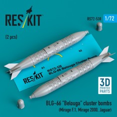 1/72 BLG-66 Belouga Cluster Bombs (2pcs) for Mirage F.1, Mirage 2000, Jaguar