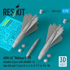 1/72 AGM-62 Walleye II ER Missiles (2pcs) with AN/AWG-16 Data Link Pod (1pc)