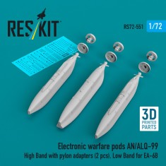 1/72 EA-6B Prowler AN/ALQ-99 High/Low Band EW Pods with Pylon Adapters