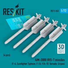 1/72 AIM-2000 IRIS-T Missile Set (4pcs) for F-4, F-16, F/A-18, Typhoon and Gripen
