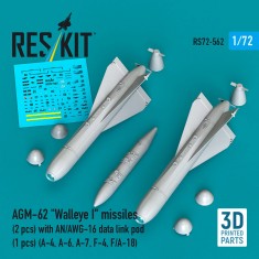 1/72 AGM-62 Walleye I Missiles (2pcs) with AN/AWG-16 Data Link Pod (1pc)