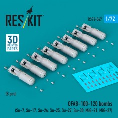 1/72 OFAB-100-120 Bombs (8pcs) for Su-7/17/24/25/27/30/MiG-21/27