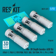 1/72 Mk-38 Depth Bombs 650lb (4pcs)