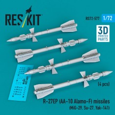 1/72 R-27EP (AA-10 Alamo-F) Missiles (4pcs) for MiG-29/Su-27/Yak-141