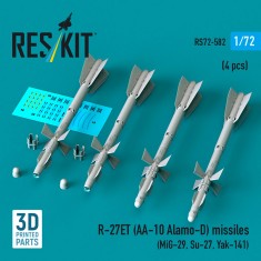 1/72 R-27ET (AA-10 Alamo-D) Missiles (4pcs) for MiG-29/Su-27/Yak-141