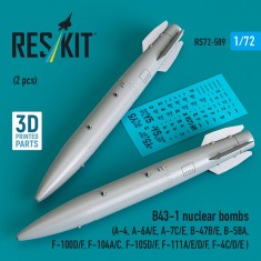 1/72 B43-1 Nuclear Bombs (2pcs) for A-4/A-6A/E/A-7C/E/B-47B/E/B-58A/F-100D/F