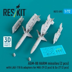 1/72 AGM-88 HARM Missiles with LAU-118 and MiG-29/Su-27 Adapters