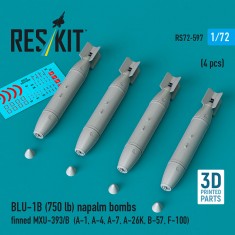1/72 BLU-1B (750lb) Napalm Bombs Finned MXU-393/B (4pcs)