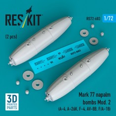 1/72 Mark 77 Napalm Bombs Mod. 2 (2pcs) for A-4/A-26K/F-4/AV-8B/F/A-18
