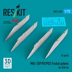 1/72 MiG-25P/PD/PDS Foxbat Pylons (4pcs) for ICM Kit