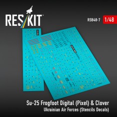 1/48 Su-25 Frogfoot Digital Pixel Clover Ukrainian AF (Stencils Decals)