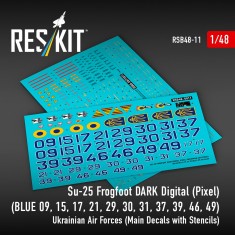 1/48 Su-25 Frogfoot Dark Digital Ukrainian AF Decals