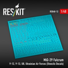 1/48 MiG-29 Fulcrum 9-12,9-13,Ub, Ukrainian AF (Stencils Decals)