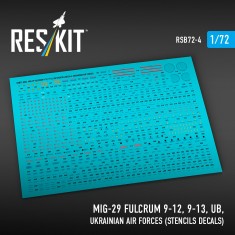 1/72 MiG-29 Fulcrum 9-12, 9-13, Ub, Ukrainian AF (Stencils Decals)