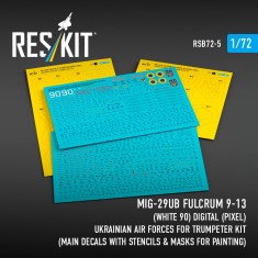1/72 MiG-29UB Digital Ukrainian AF Decals for Trumpeter
