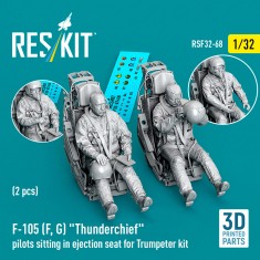 1/32 F-105F/G Thunderchief Pilots Sitting in Ejection Seat for Trumpeter kit (2pcs)