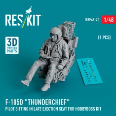 1/48 F-105D Thunderchief Pilot Sitting In Late Ejection Seat for Hobby Boss Kit