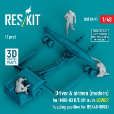 1/48 Modern Driver n Airmen(3pcs) for MHU-83 D/E Lift Truck LOWER Loading for RSK48-0008
