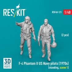 1/48 US Navy F-4 Phantom II Pilots 1970s Standing Scene 1 (2 Figures)