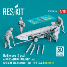 1/48 Red Jersey (4) Aero 21A w/AIM-54A Phoenix for F-14 Scene 2