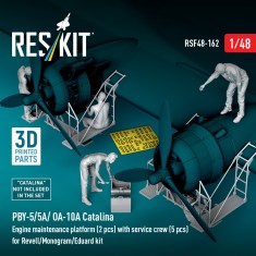 1/48 PBY-5/5A/ OA-10A Catalina Engine Maintenance Platform (2pcs) w/Service Crew (5pcs)