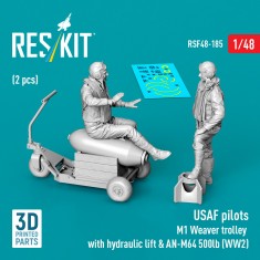 1/48 USAF Pilots (2pcs), M1 Weaver Trolley w/Hydraulic Lift, An-M64 500Lb