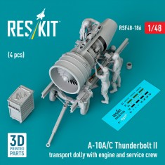 1/48 A-10A/C Thunderbolt II Engine Transport Dolly and Service Crew Set (4pcs)