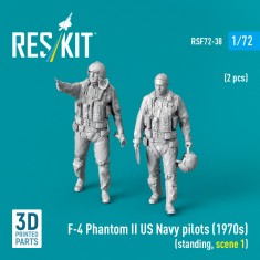 1/72 US Navy F-4 Phantom II Pilots 1970s Standing Scene 1 (2 Figures)