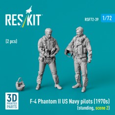 1/72 US Navy F-4 Phantom II Pilots 1970s Standing Scene 2 (2 Figures)