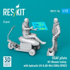 1/72 USAF Pilots (2pcs) & M1 Weaver Hydraulic Bomb Lift & An-M64 500Lb (Ww2)