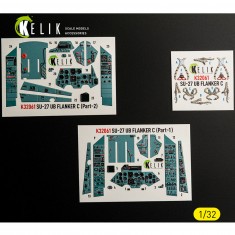 1/32 SU-27UB Flanker C Interior 3D Decals for Trumpeter kit