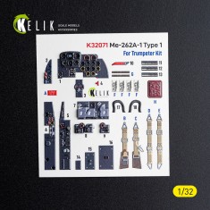 1/32 Messerschmitt Me 262A-1 Type 1 Interior 3D Decal for Trumpeter Kit