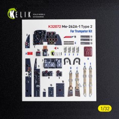 1/32 Messerschmitt Me 262A-1 Type 2 Interior 3D Decal for Trumpeter Kit