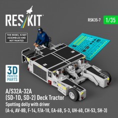 1/35 A/S32A-32A Deck Tractor Dolly w/Driver (3D Printed)