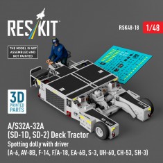 1/48 A/S32A-32A Deck Tractor Dolly w/Driver (3D Printed)