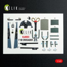 1/48 F-8J Crusader Interior Details on 3D Decal for Hasegawa kit
