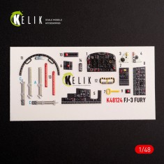 1/48 FJ-3 Interior 3D Decals for Zimi/KittyHawk kit kit