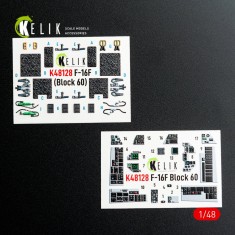 1/48 F-16F Block 60 Interior Details on 3D Decal for Hasegawa kit