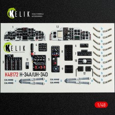 1/48 H-34A/UH-34D Interior 3D Decals for Italeri kit