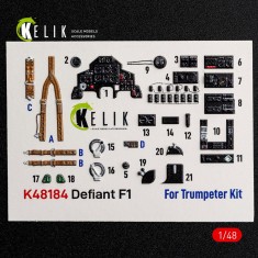1/48 Boulton Paul Defiant F.1 Interior 3D Decal Set for Trumpeter Kit