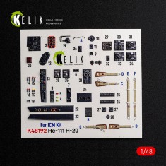 1/48 Heinkel He 111H-20 Interior 3D Decal Set for ICM Kit