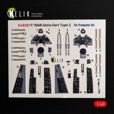 1/48 F-106B Delta Dart Type 2 Interior 3D Decal Set for Trumpeter Kit