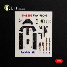 1/48 Fw 190D-9 Interior 3D Decal Set for MiniArt Kit