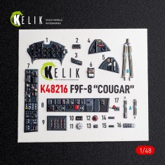 1/48 Grumman F9F-8 Cougar Interior 3D Decal for Kitty Hawk/Zimi Model Kit