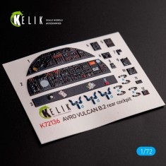 1/72 AVRO VULCAN B.2 Rear Cockpit Interior 3D Decals for Airfix kit