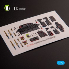 1/72 Vickers Valiant B(PR)K.1 Front Cockpit Interior 3D Decals for Airfix kit