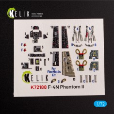 1/72 F-4N Phantom Interior 3D Decals for FineMolds kit