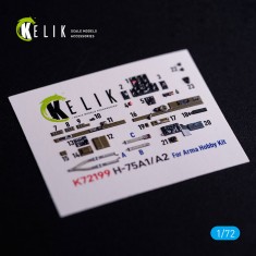 1/72 H-75A1/AR Interior 3D Decals for Arma Hobby kit